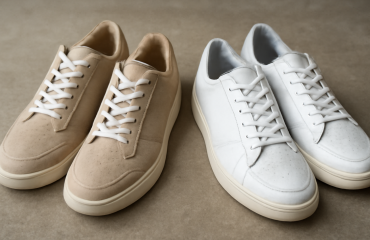 deux paires de baskets posees cote a cote