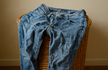 jean froisse sur un panier a linge