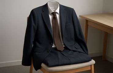 tenue de bureau posée sur chaise