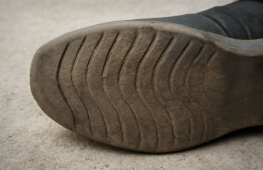 semelle de chaussure montrant usure laterale