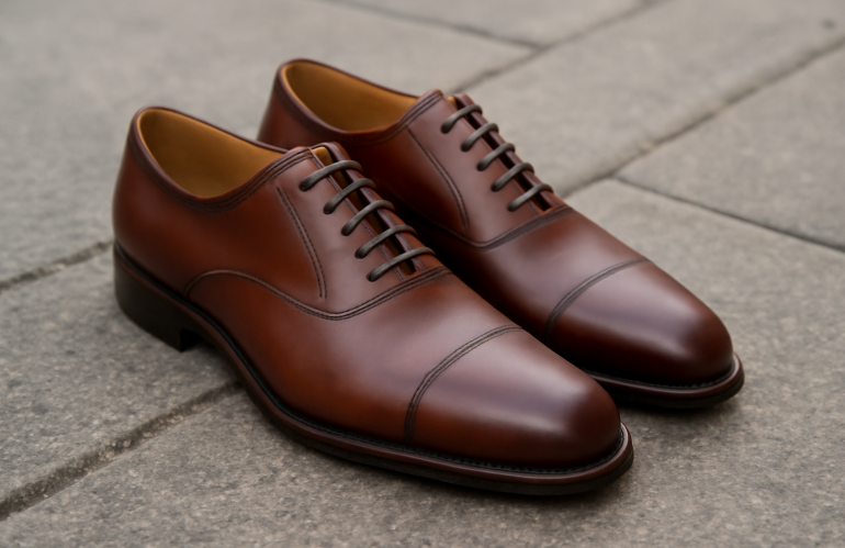 paire de chaussures élégantes posée sur trottoir