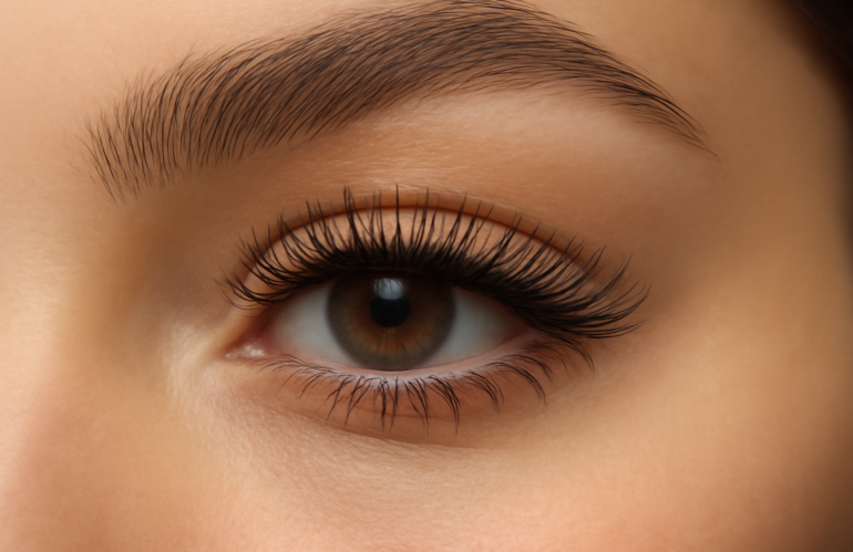 cils maquilles avec courbure naturelle