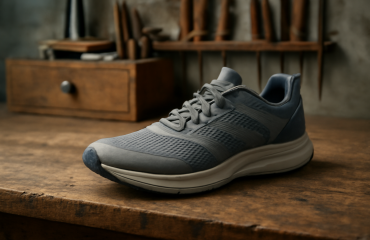 chaussure sportive posée près d'un établi