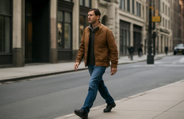 personne marchant sur trottoir en ville