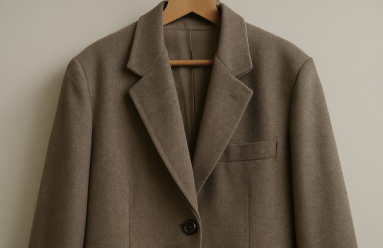 details d un blazer oversize sur cintre