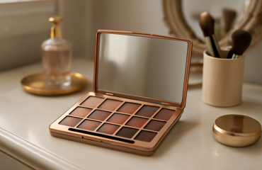 palette ouverte sur une coiffeuse elegante