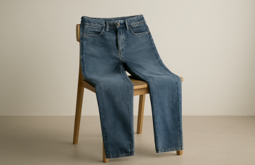 jean pose sur une chaise minimaliste