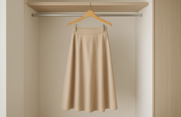 jupe midi suspendue dans un dressing minimal
