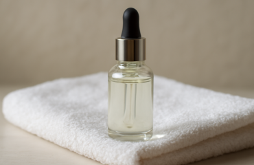 flacon pipette de serum pose sur serviette