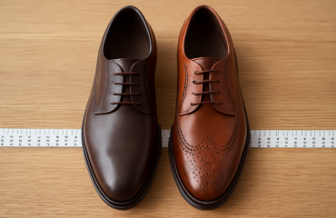 deux chaussures côte à côte avec mètre