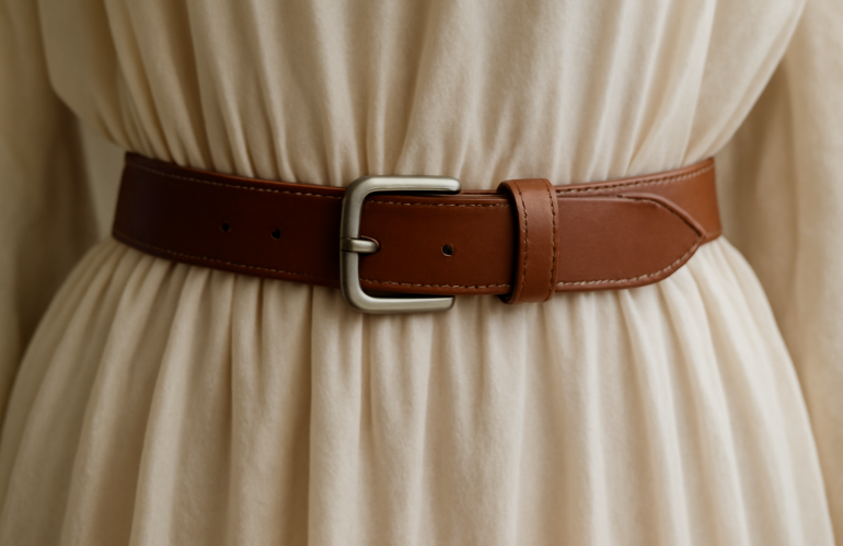 ceinture posee sur une robe fluide