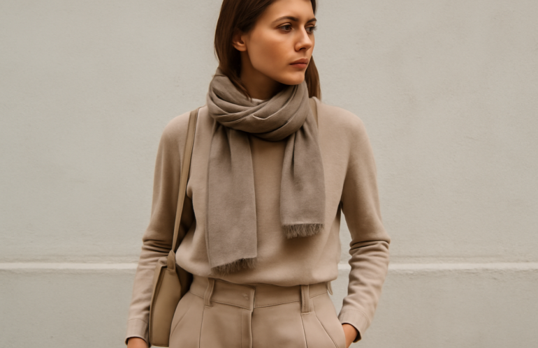 Quelle astuce simple pour moderniser une tenue monochrome ?