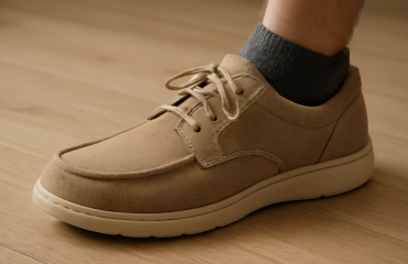 pied posé dans une chaussure confortable