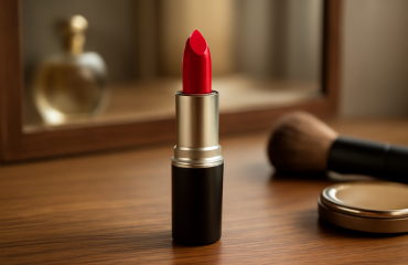 tube de rouge posé sur coiffeuse