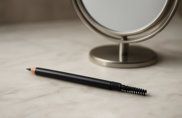 crayon sourcils pres du miroir