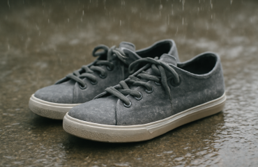 paire de baskets en tissu sous pluie legere