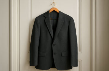 blazer avec motif subtil accroché à porte