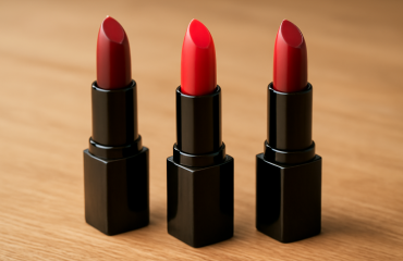 trois rouges a levres poses sur une table