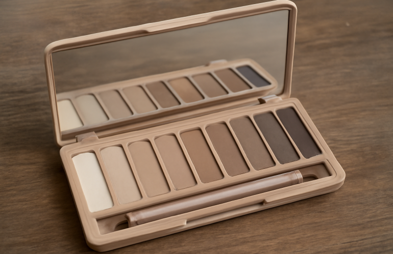 palette neutre ouverte sur table