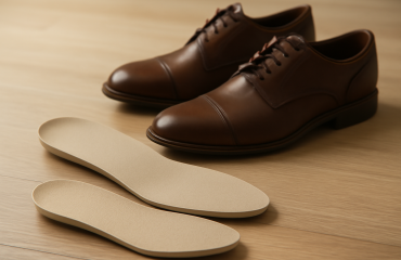 semelles amovibles posées à côté de chaussures