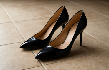 escarpins poses sur un sol en carrelage