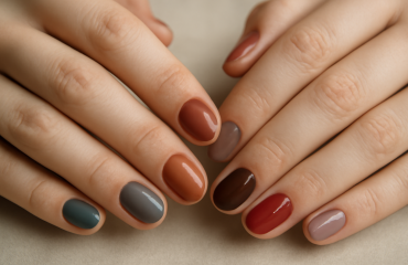 mains avec ongles courts et vernis différents