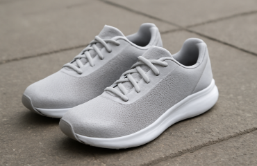 paire de chaussures légères posée sur trottoir