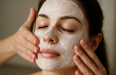 mains appliquant masque hydratant sur visage
