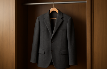 veste en laine suspendue dans un dressing