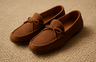 paire de mocassins posée sur tapis
