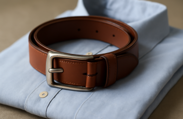 ceinture posée sur chemise pliée