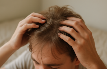 mains coiffant cheveux fins au réveil