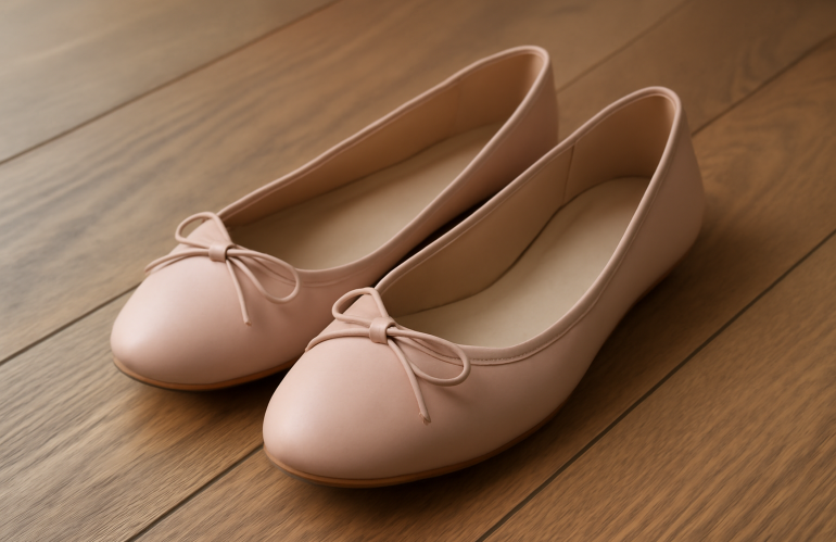paire de ballerines posees sur plancher