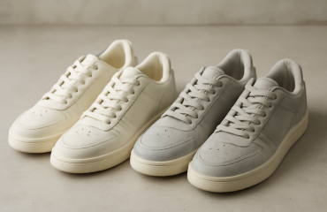 deux paires de baskets posées cote a cote