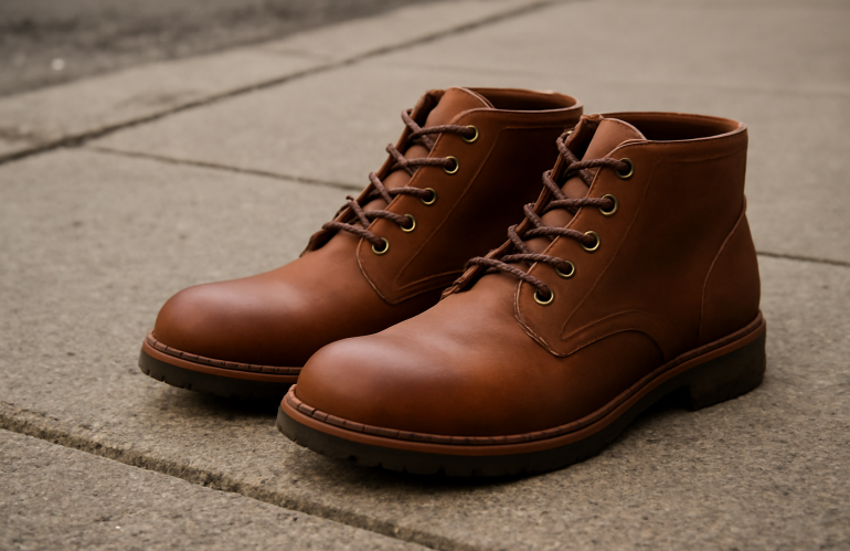bottines basses posées sur trottoir