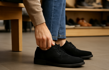 personne essayant des chaussures au cou-de-pied
