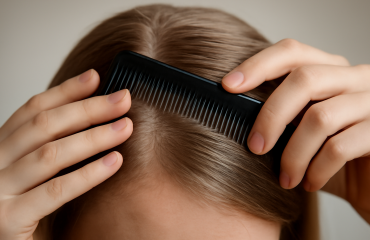 mains coiffant cheveux fins au peigne