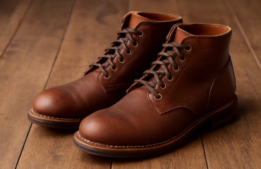 bottines artisanal posées sur plancher