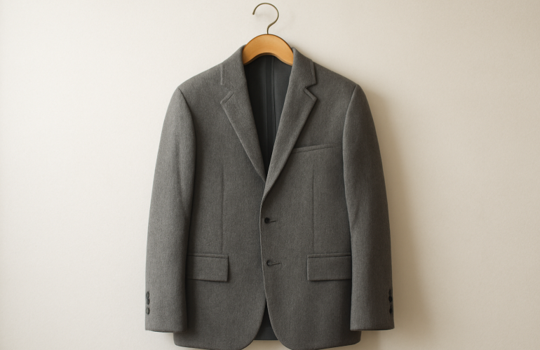 veste posée avec motif discret sur cintre