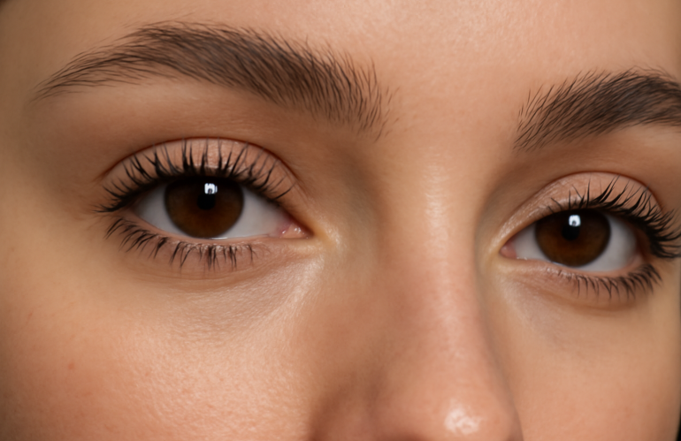 yeux maquillés avec mascara léger